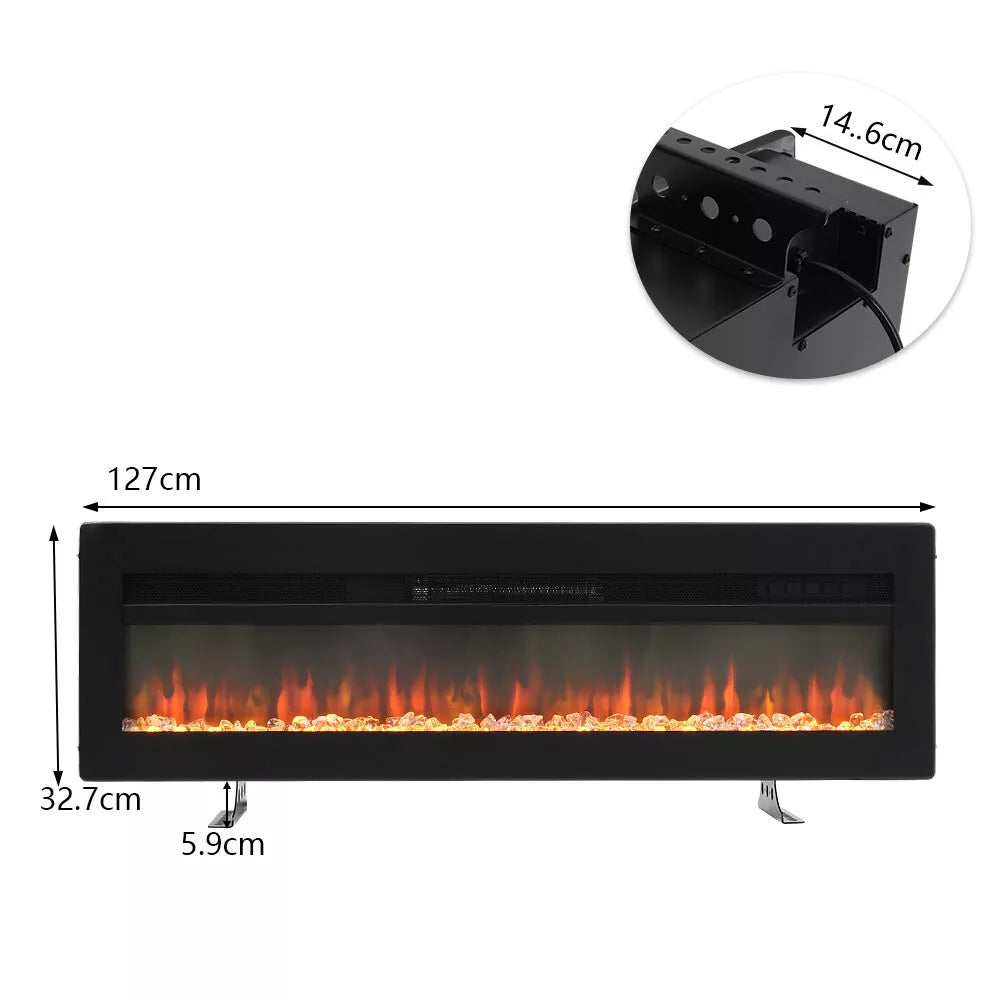 LED Fireplace Media Wall Fire Wall Mounted / Standing Electric Heater 40-100in