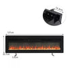 LED Fireplace Media Wall Fire Wall Mounted / Standing Electric Heater 40-100in
