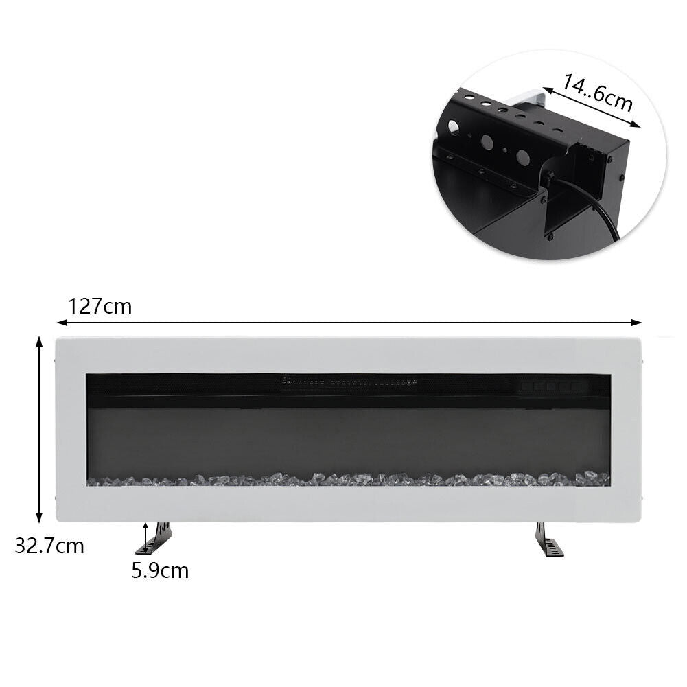 Electric Heater 40-100in LED Fireplace Media Wall Fire Insert/ Wall Mount/ Stand