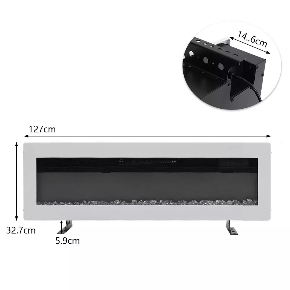 Electric Fireplace Media LED Wall Fire Wall Mounted / Standing Heater 40-100in