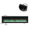 Electric Heater 40-100in LED Fireplace Media Wall Fire Insert/ Wall Mount/ Stand