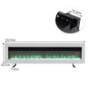 LED Fireplace Media Wall Fire Wall Mounted / Standing Electric Heater 40-100in