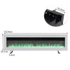 LED Fireplace Media Wall Fire Wall Mounted / Standing Electric Heater 40-100in
