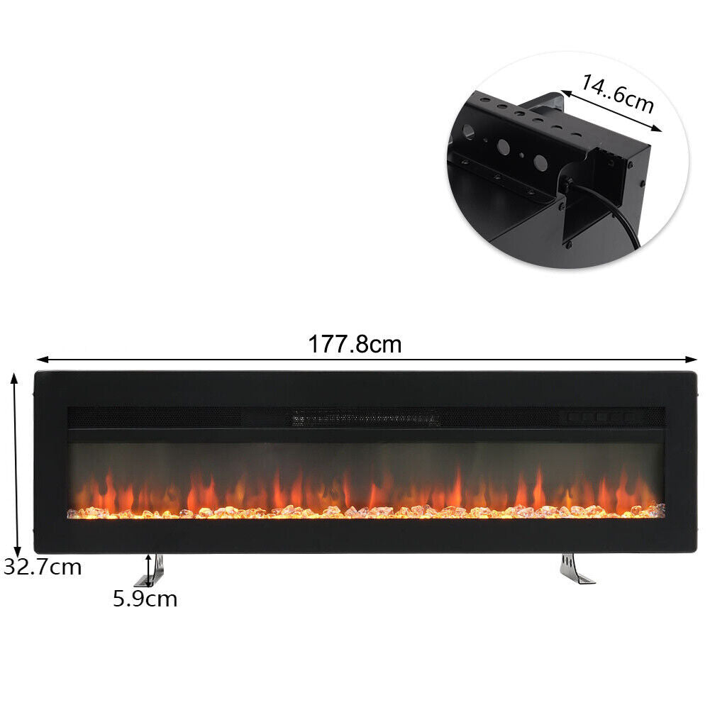 LED Fireplace Media Wall Fire Wall Mounted / Standing Electric Heater 40-100in