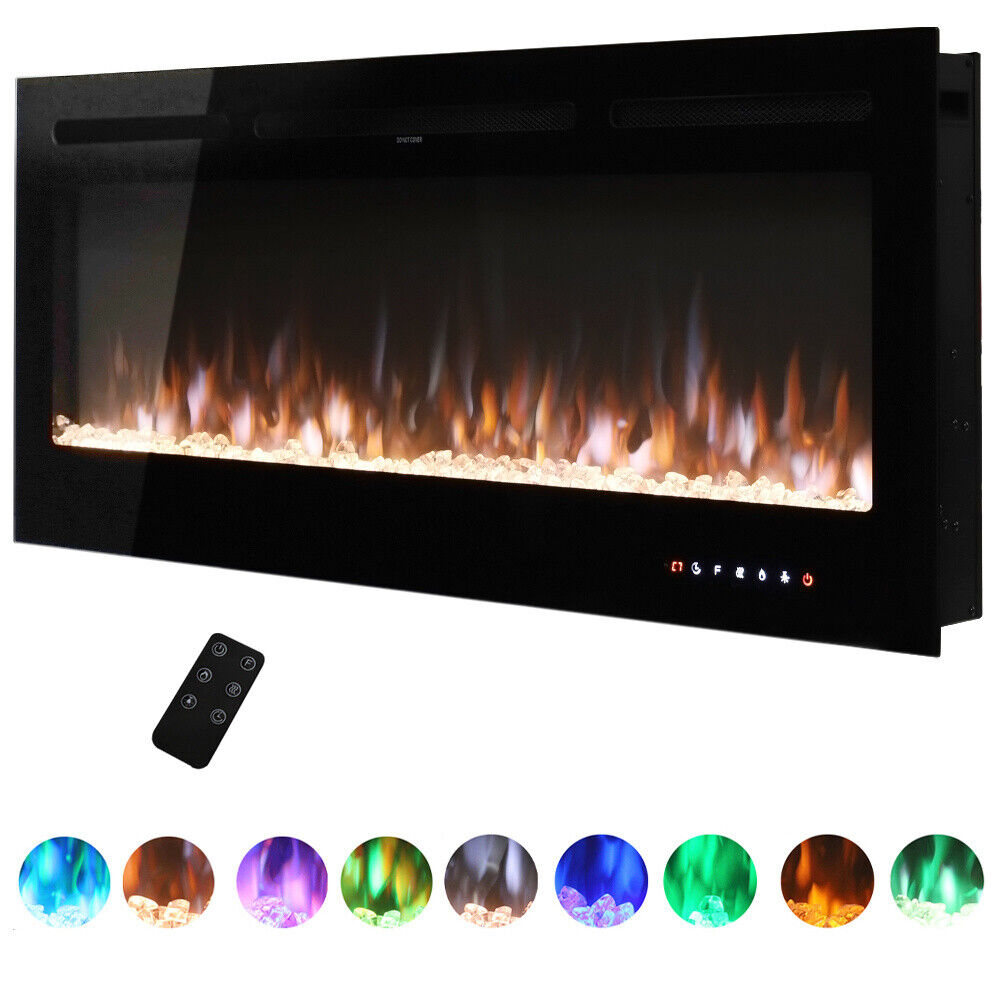 40/50/60/70/80/100 inch Insert/ Wall Mounted LED Fireplace Electric Media Fire
