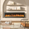Electric Fireplace Media LED Wall Fire Wall Mounted / Standing Heater 40-100in