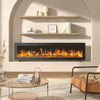 LED Fireplace Media Wall Fire Wall Mounted / Standing Electric Heater 40-100in