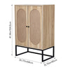 Industrial Wooden Cupboard Sideboard Storage Cabinet Unit Bookshelf Rattan Doors