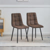 Set of 2 Faux Leather/Suede Dining Chairs Metal Legs Reception Restaurant Chair