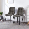 Set of 2 Faux Leather/Suede Dining Chairs Metal Legs Reception Restaurant Chair