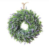 Artificial Topiary Wreath Lavender Fake Flower Leaf Door Hanging Garland Decor