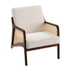 Wooden Frame Accent Armchair Corduroy/Linen Upholstered Padded Single Sofa Chair