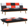 6FT Retro Patchwork Sofa Bed Click-Clack 3 Seater Rainbow Multi-Coloured Sofabed