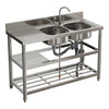 Catering Sink Stainless Steel Bowls Commercial Kitchen Right/Left Hand Drainer