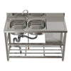 Catering Sink Stainless Steel Bowls Commercial Kitchen Right/Left Hand Drainer