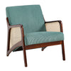Wooden Frame Accent Armchair Corduroy/Linen Upholstered Padded Single Sofa Chair