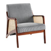 Wooden Frame Accent Armchair Corduroy/Linen Upholstered Padded Single Sofa Chair