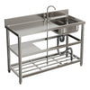 Catering Sink Stainless Steel Bowls Commercial Kitchen Right/Left Hand Drainer
