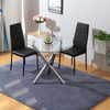Round Glass Dining Table 4 Chairs Chrome Legs Home Kitchen Shop Office Furniture