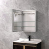 Aluminum Bathroom Mirror Cabinet LED Illuminated Storage with Clock Socket Light