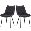 2x Dining Chairs w/ Linen Padded Seat Backrest Lounge Kitchen Living Room Chairs