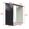 Metal Steel Outdoor Garden Shed Tools Log Wood Firewood Storage Rack Gable Roof