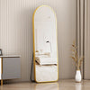 Arched/ Rectangle Framed Mirror Wall Mounted Standing Makeup Full-length Mirror