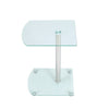 2-Tier Tempered Glass Sofa End Side Coffee Table Bedside Table Night Stand Lamp