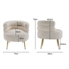 White Teddy Sherpa Upholstered Tub Accent Chair Barrel Chair Occasional Armchair