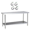 Commercial Stainless Steel Catering Table Work Bench Worktop Backsplash / Wheel