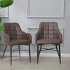 Set of 2 Faux Leather/Suede Dining Chairs Metal Legs Reception Restaurant Chair
