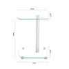 Sofa Side Table With Tempered Glass Top Living Room Furniture Coffee Tea Tables