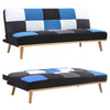 6FT Retro Patchwork Sofa Bed Click-Clack 3 Seater Rainbow Multi-Coloured Sofabed