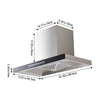 90cm Stainless Steel Wall Mount Powerful Cooker Hood Extractor Fan Touch Control
