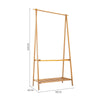 Hallway Wood Clothes Coat Garment Hanging Rail Shoes Rack Slatted Storage Stand