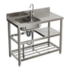 Catering Sink Stainless Steel Bowls Commercial Kitchen Right/Left Hand Drainer
