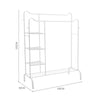 Rolling Double Clothes Rail Hanging Rack Garment DisplayStand Shoe Storage Shelf