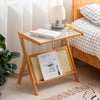Mid-Century Modern Solid Wood Arm Chair Fabric Upholstered Armchair Rattan Chair