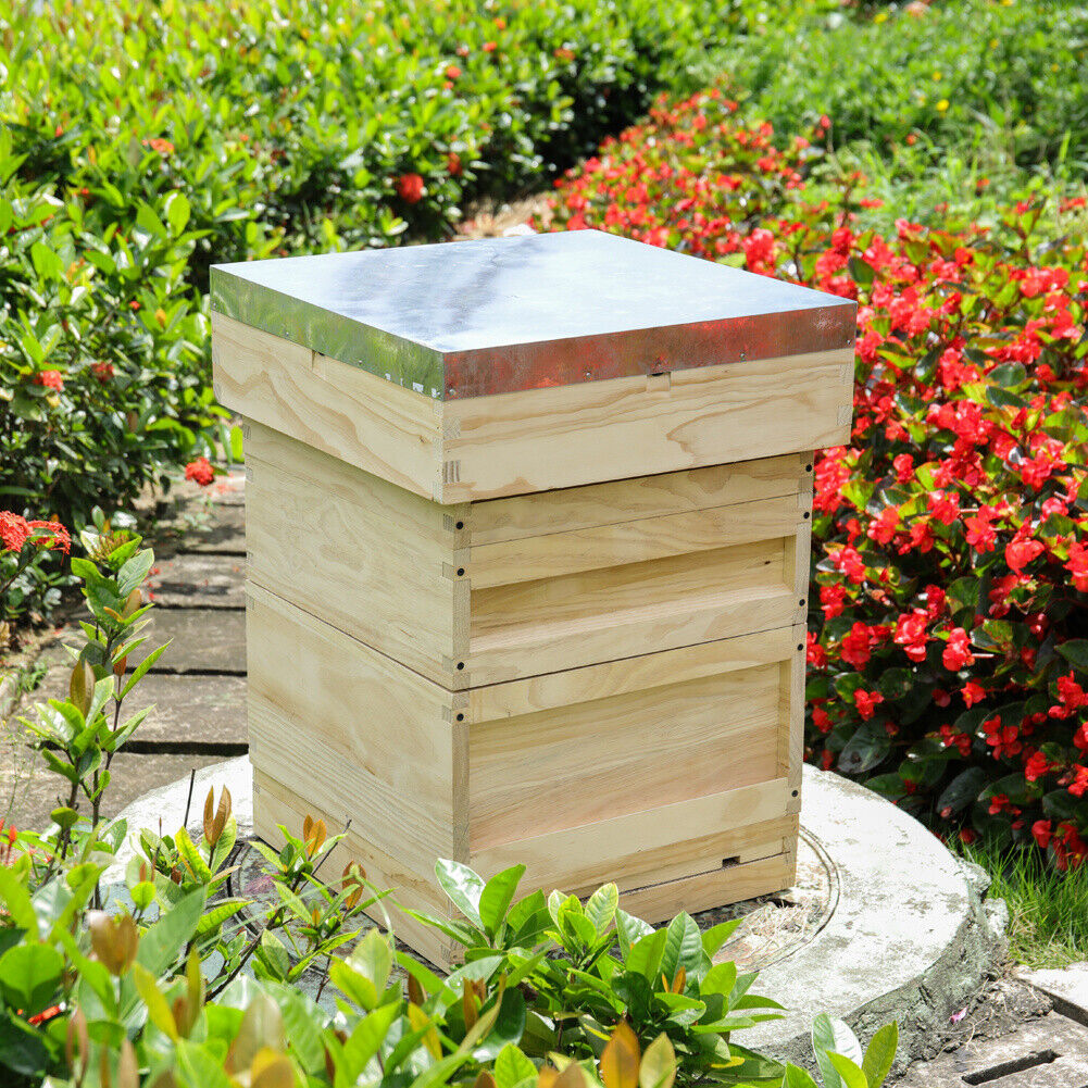 Solid Wood Bee Hive Bee Keeping National UK Beehive Beekeeping Insect Box Hotel