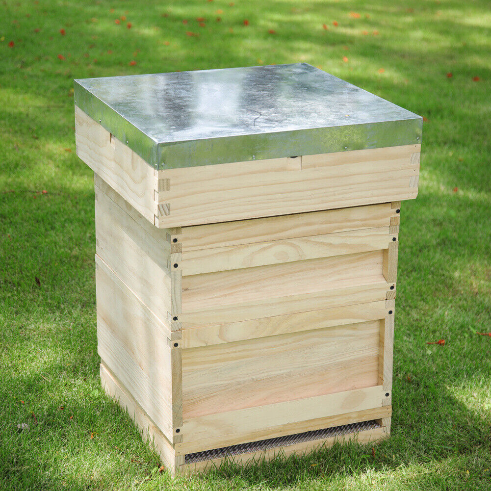Solid Wood Bee Hive Bee Keeping National UK Beehive Beekeeping Insect Box Hotel