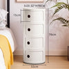 Round ABS Cylinder Cabinet Cupboard Drawer Storage Unit Bathroom Bedroom Stand