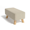 Linen Upholstered Shoes Bench Footrest Foot Stool Ottoman Seat with 4 Wood Legs