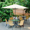 2.7M Round Garden Parasol Sun Shade Patio Hanging Umbrella with Crank Tilt Base