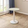 Modern Wood Grain Bar Table with Square/Round Tabletop and Metal Base Home Pub