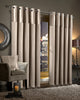 Crushed Velvet Band Curtains PAIR Eyelet Faux Silk Fully Lined Ring Top UK Sizes
