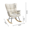 Modern Linen/Teddy Fleece Rocking Accent Chair Upholstere Glider Rocker Armchair