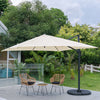 Patio Parasol Base Sets Offset Cantilever Umbrella Sun Shade Rainproof Canopy