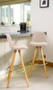 Bar Stools Kitchen Breakfast Chairs Dining Modern Wooden Velvet | Set of 2