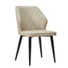 Dining Chair PU Soft High Wide Backrest Metal Legs Dining Room Brown Grey Beige