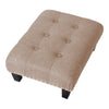 Linen Fabric Bench Footstool Ottoman Footrest Soft Children Stool Low Chair Seat